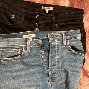 2 pairs of gently used Re/Done jeans.